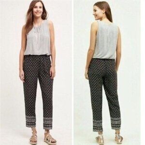 HEI HEI \ Rhodes Anthropologie Sleeveles Crop Jumpsuit Grey & Black Sz S